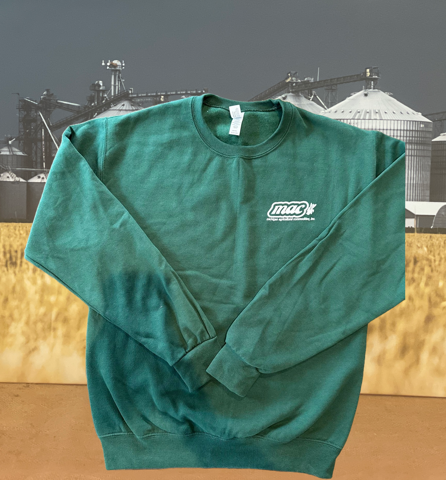 M.A.C. SUPPORT YOUR LOCAL FARMERS CREW NECK SWEATSHIRT