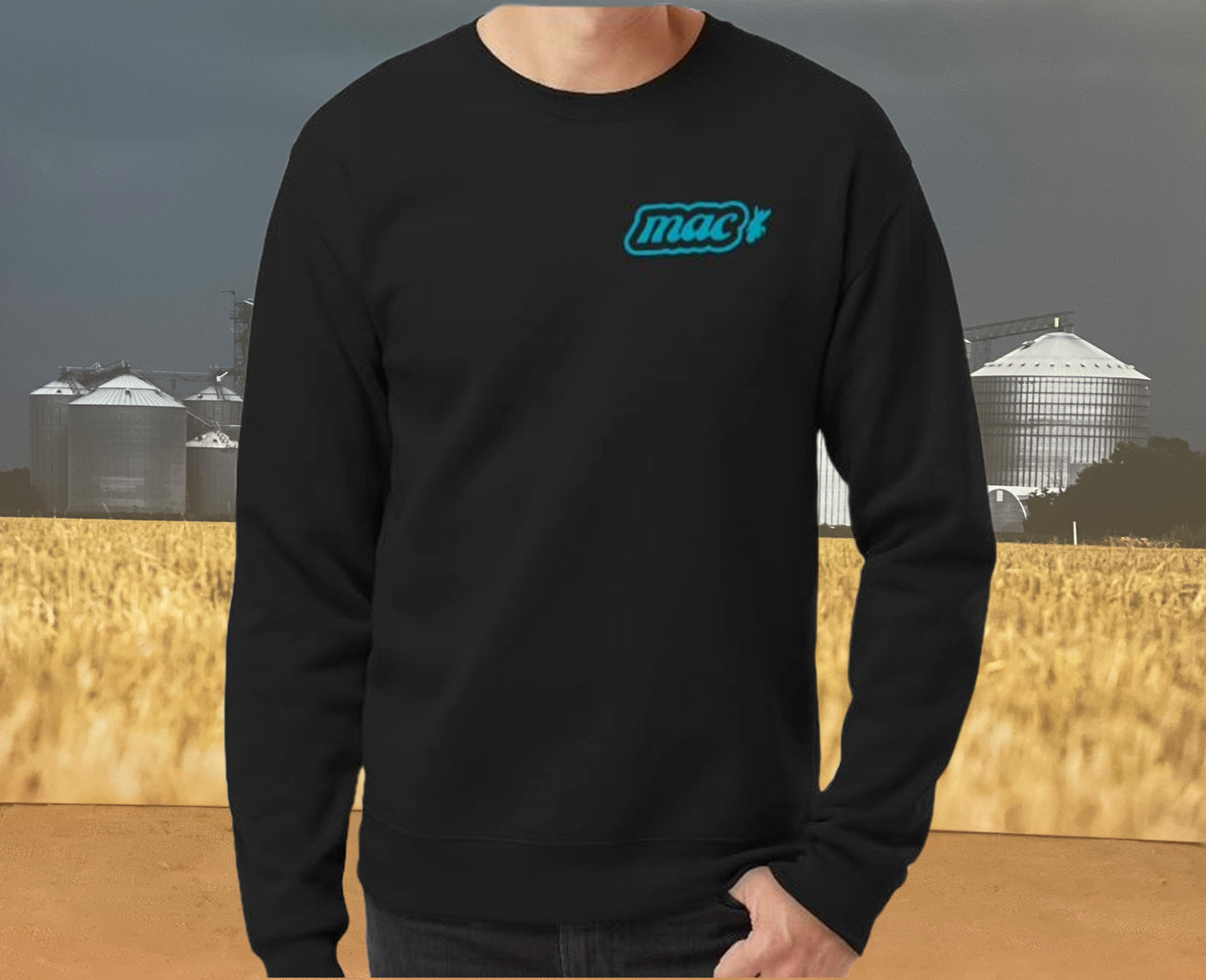M.A.C. SUPPORT YOUR LOCAL FARMERS CREW NECK SWEATSHIRT