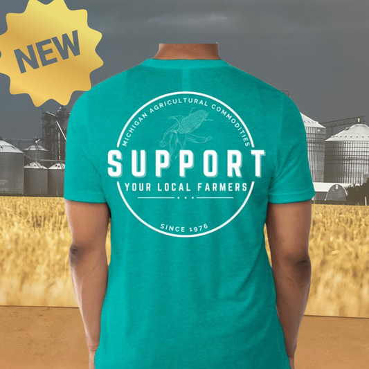 M.A.C. Support Your Local Farmers T-Shirt - HEATHER TEAL