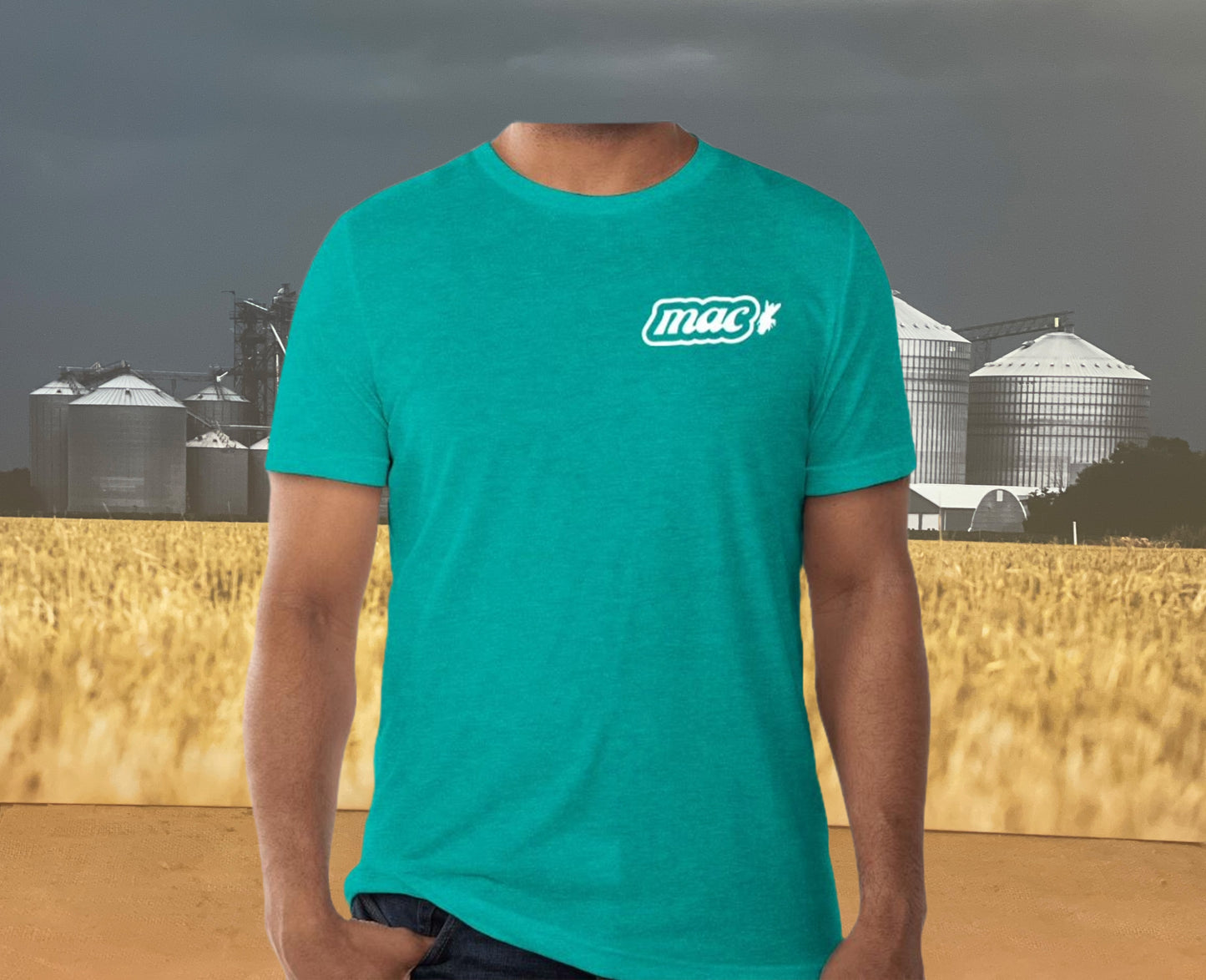 M.A.C. Support Your Local Farmers T-Shirt - HEATHER TEAL