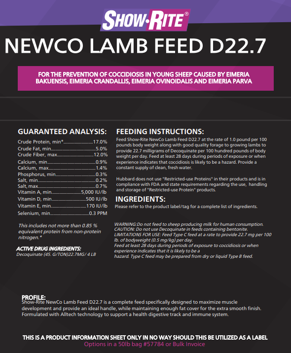 Show-Rite® NewCo Lamb Feed