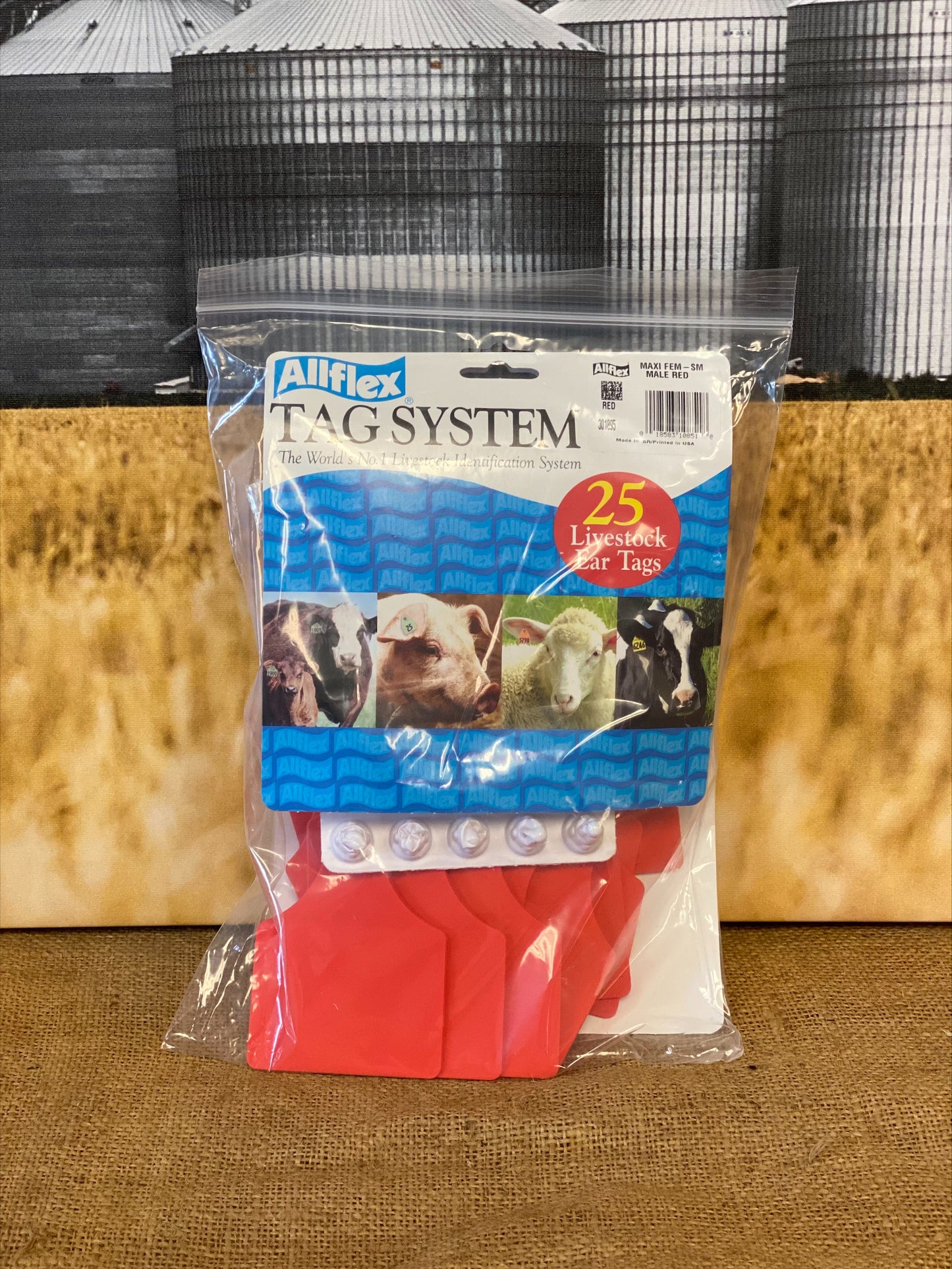 Allflex Ear Tags With Button Blank, RED