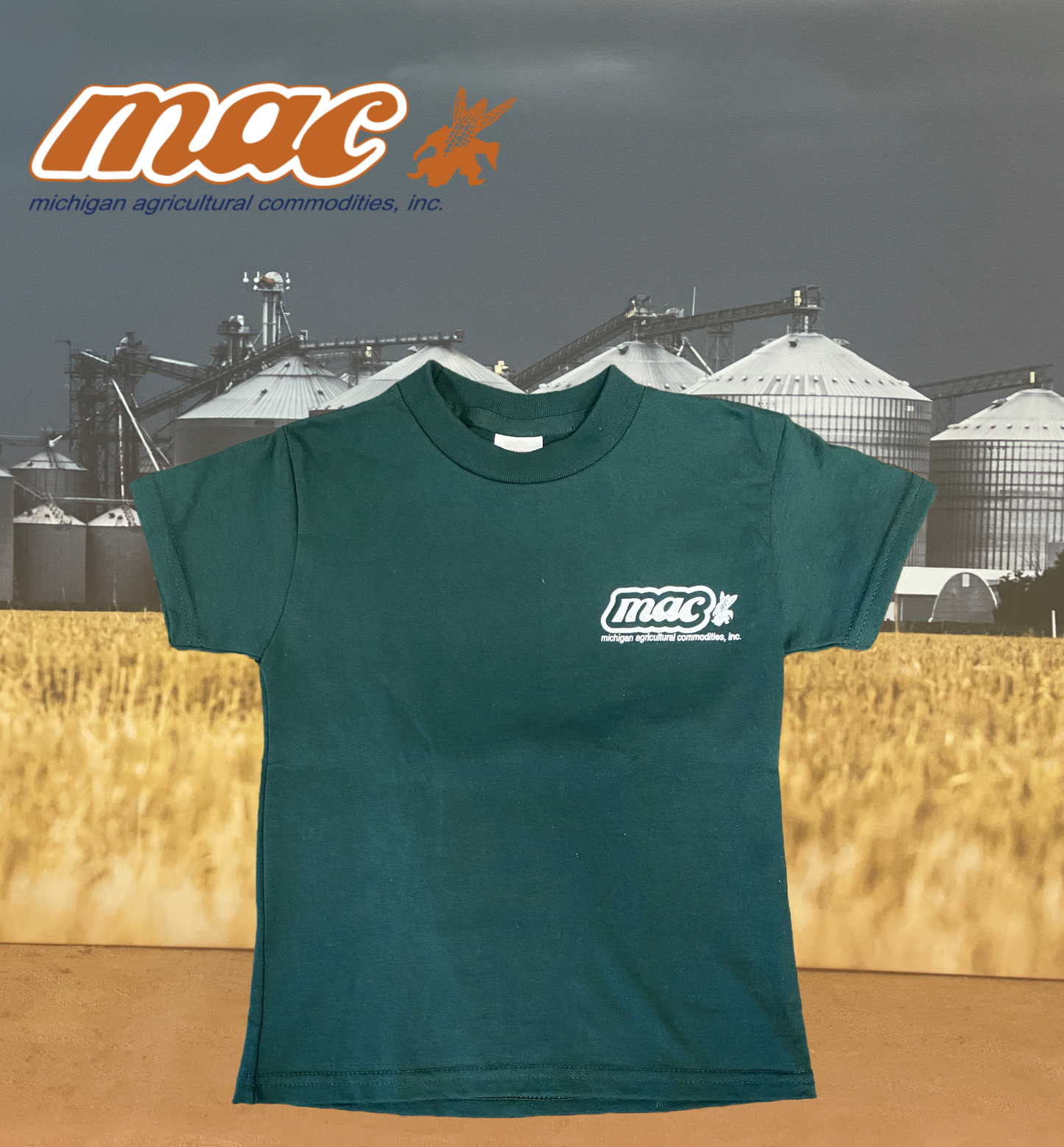 Youth M.A.C. Support Your Local Farmers T-Shirt - Forest Green