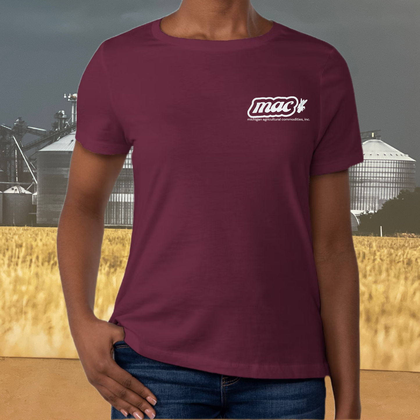 M.A.C. Support Your Local Farmers T-Shirt - MAROON