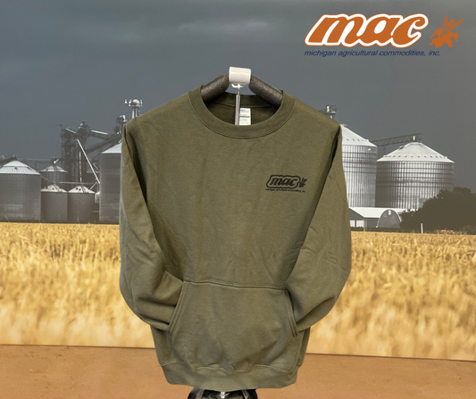 M.A.C. SUPPORT YOUR LOCAL FARMERS CREW NECK SWEATSHIRT WITH POCKET