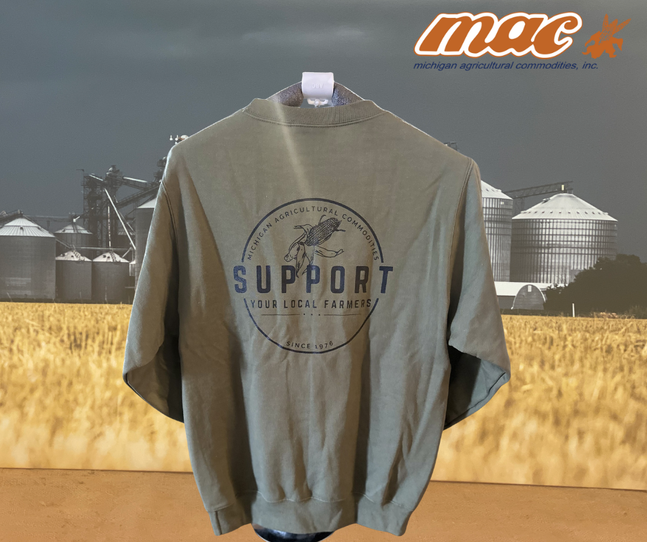 M.A.C. SUPPORT YOUR LOCAL FARMERS CREW NECK SWEATSHIRT WITH POCKET