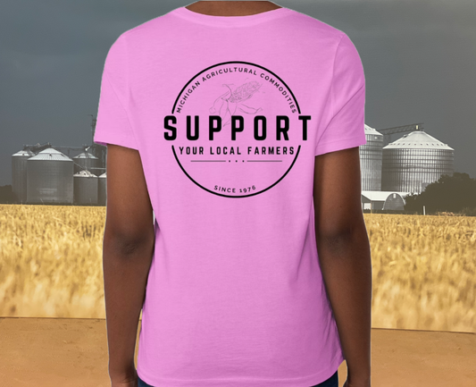 M.A.C. Support Your Local Farmers T-Shirt - LILAC