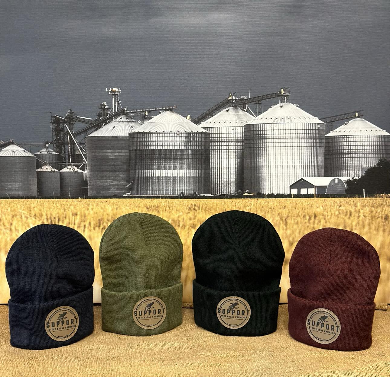 SUPPORT YOUR LOCAL FARMER PATCH KNIT HAT - MAROON