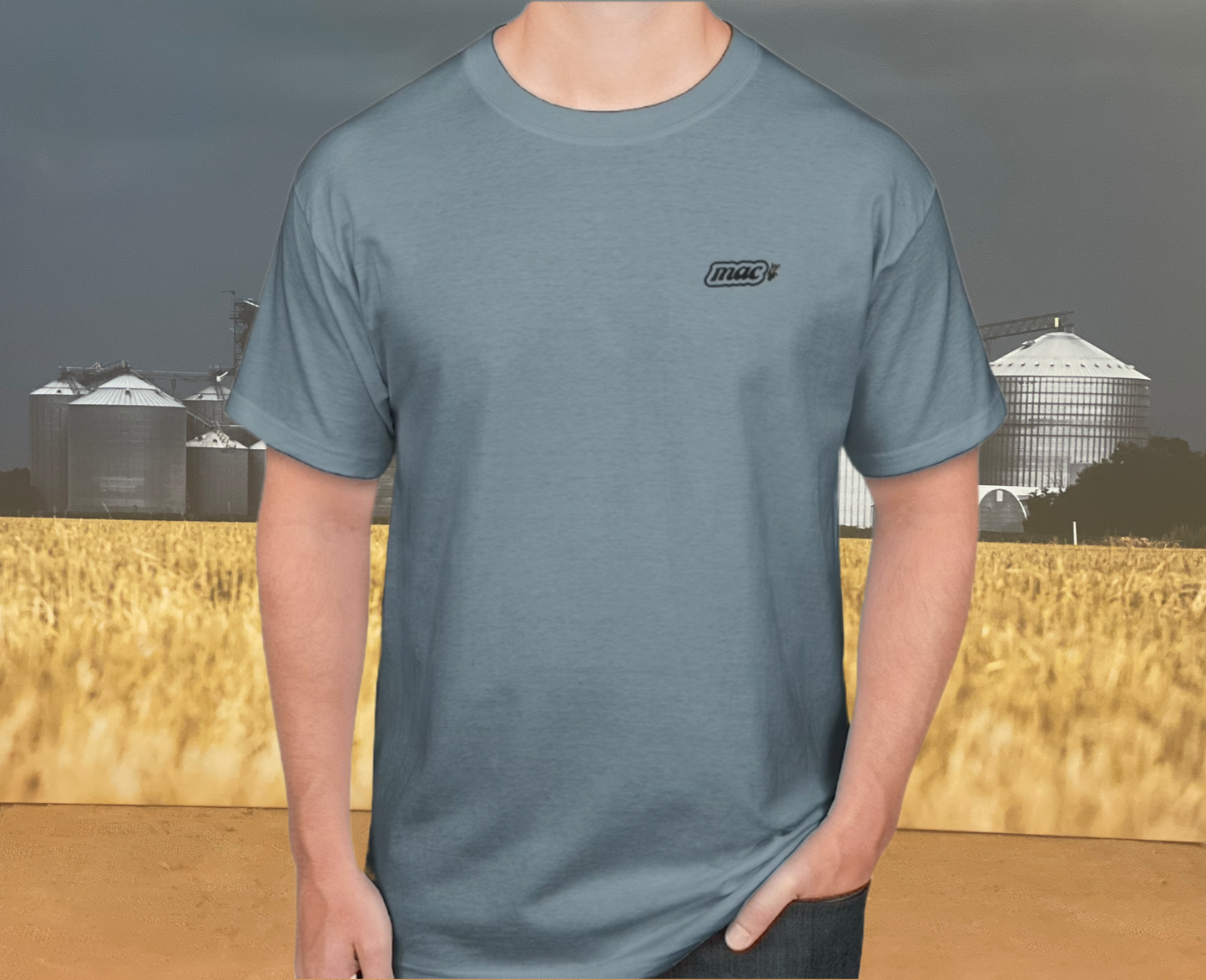 M.A.C. Support Your Local Farmers T-Shirt - BLUE