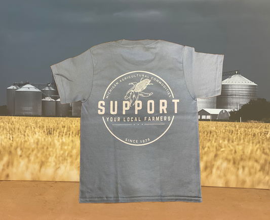 Youth M.A.C. Support Your Local Farmers T-Shirt - BLUE