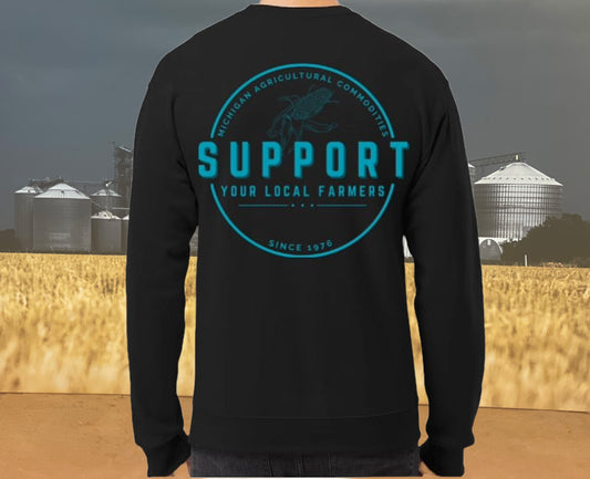 M.A.C. SUPPORT YOUR LOCAL FARMERS CREW NECK SWEATSHIRT
