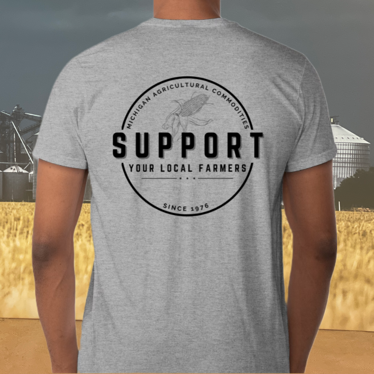M.A.C. Support Your Local Farmers T-Shirt - GRAY