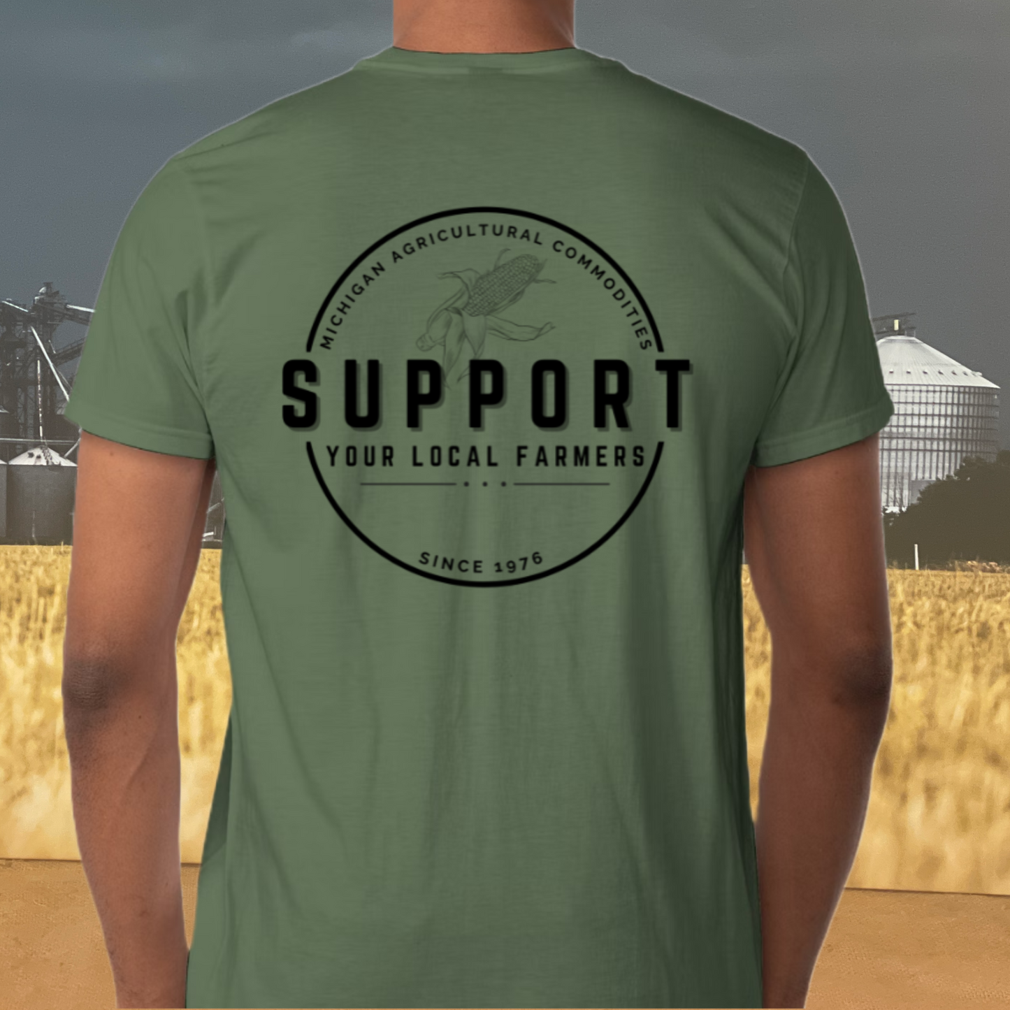 M.A.C. Support Your Local Farmers T-Shirt - GREEN
