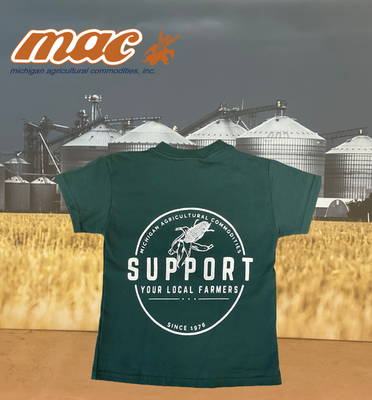 Youth M.A.C. Support Your Local Farmers T-Shirt - Forest Green